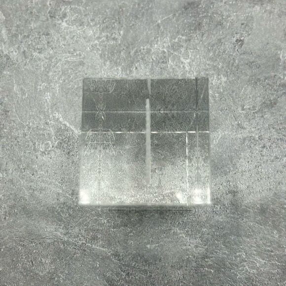 Chinese Heart Sutra Prayer Crystal Cube Engraved Transparent - Picture 6 of 11